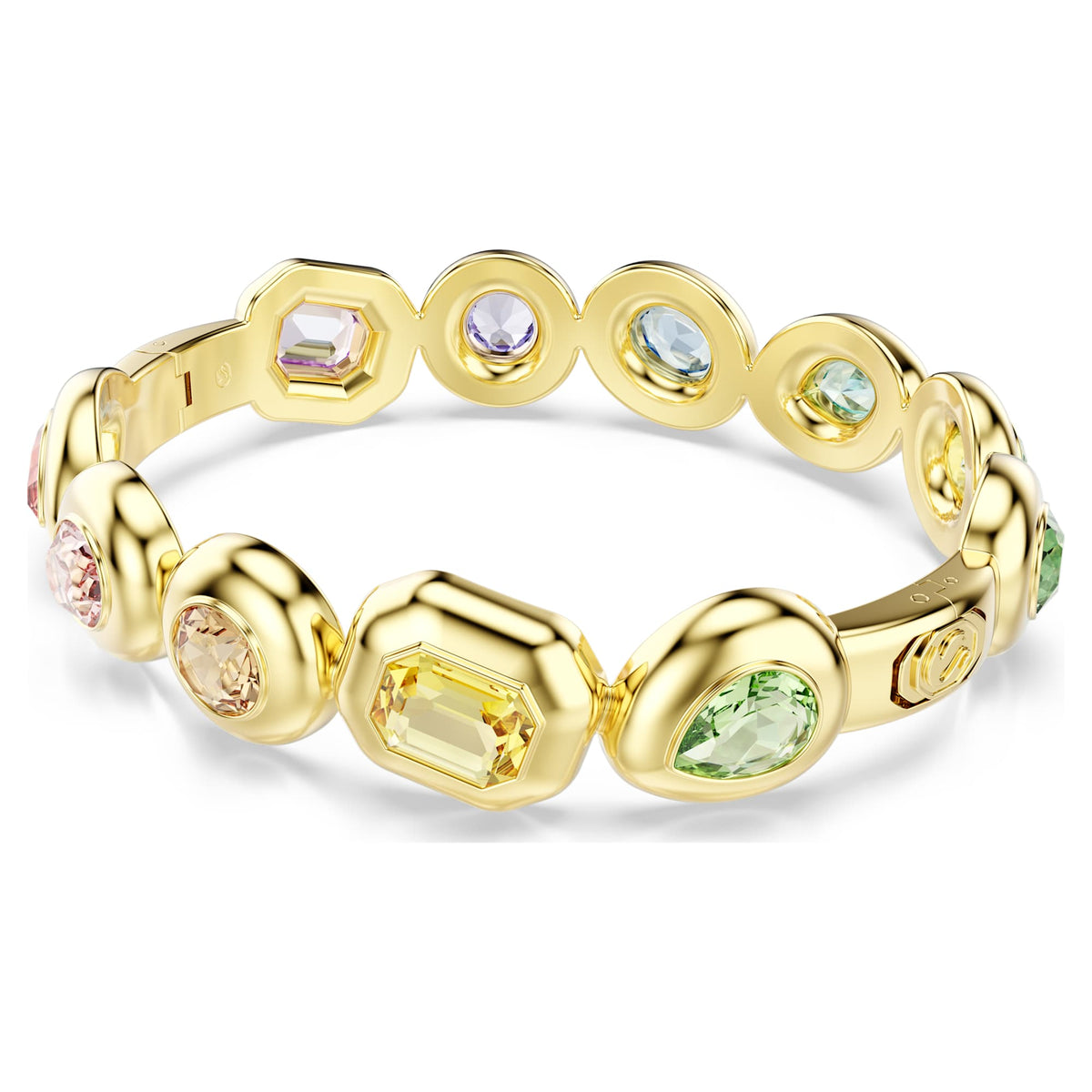Multicolored Crystal Bangle with 18K Gold Finish