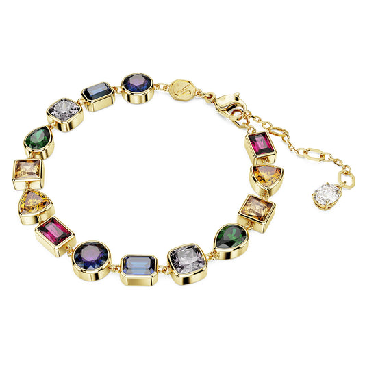 Multicolored Crystal Bracelet with 18K Gold Finish