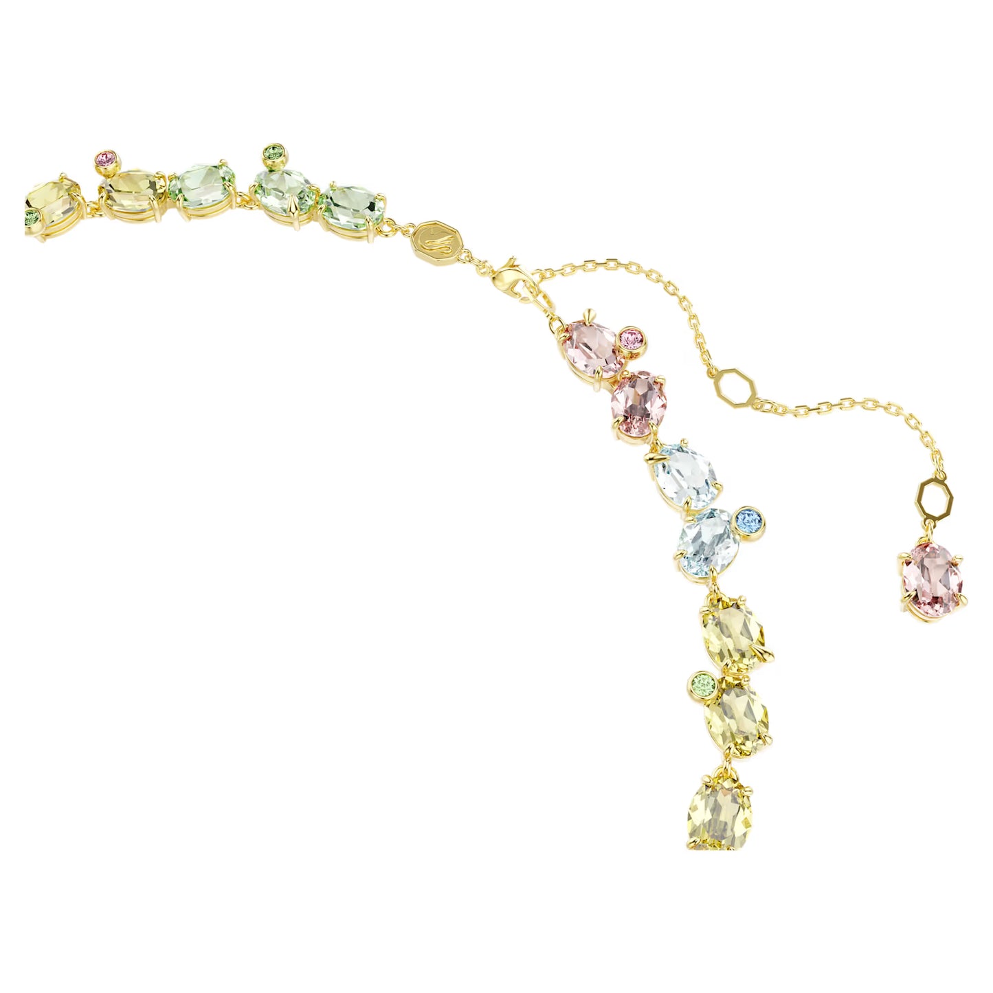 Multicoloured Mixed Cut Crystal Necklace – Gold Finish