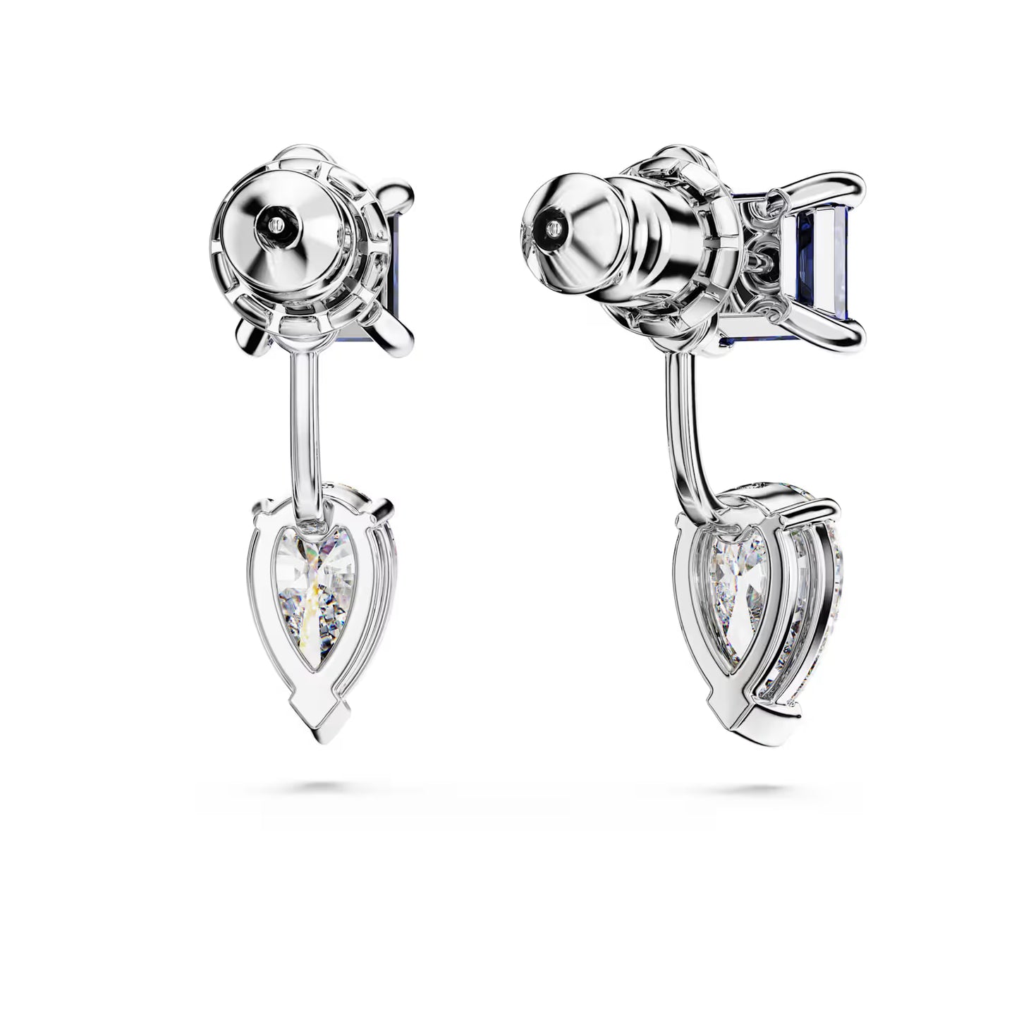 Blue Crystal Detachable Earring Jackets – Rhodium Plated