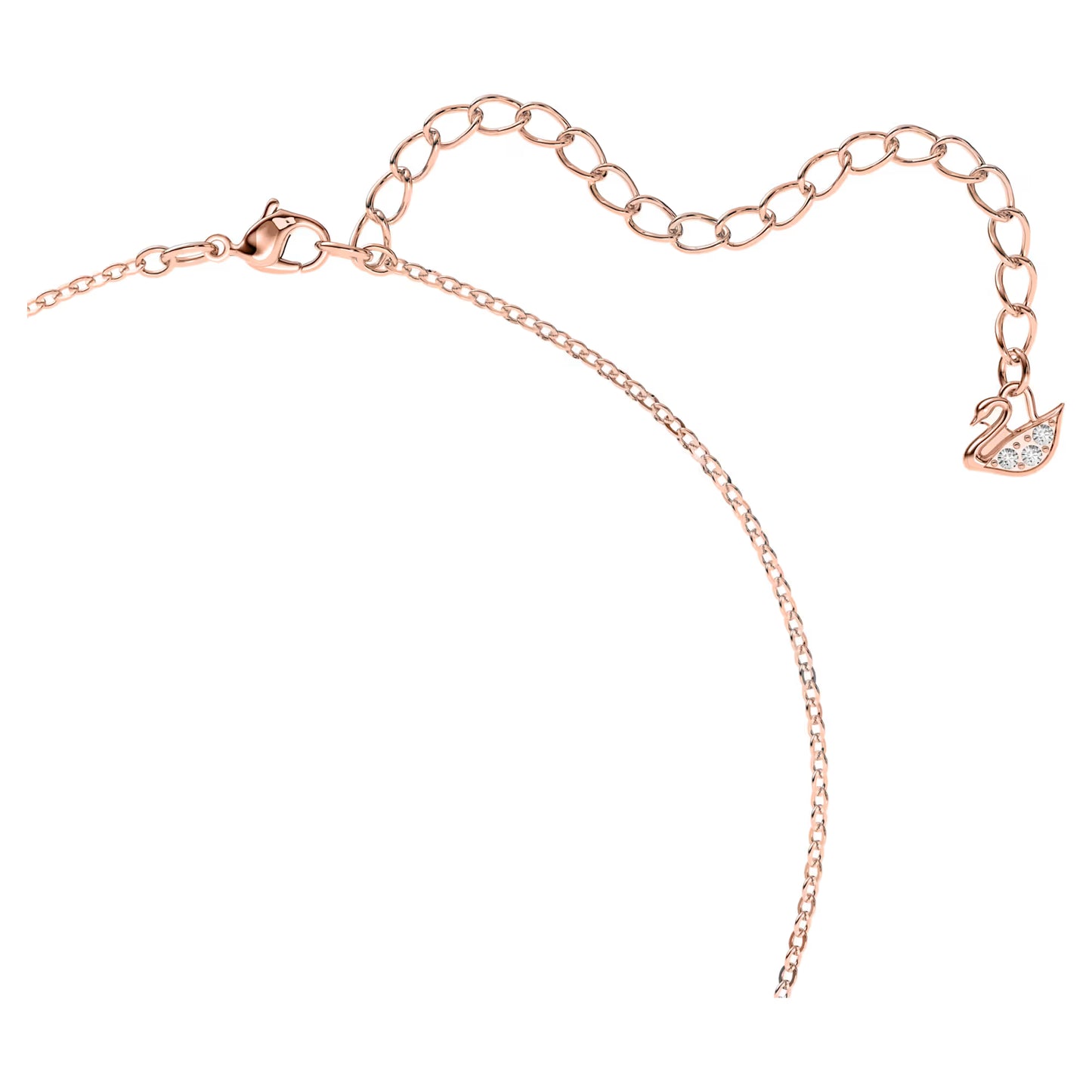 Elegant Black Swan Crystal Pendant Necklace – Rose Gold Finish