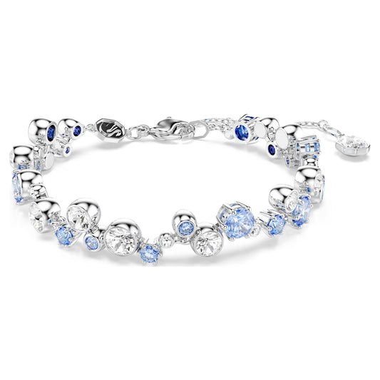 Blue Crystal Bracelet with Rhodium-Plated Finish