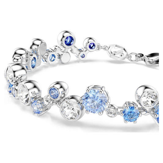 Blue Crystal Bracelet with Rhodium-Plated Finish