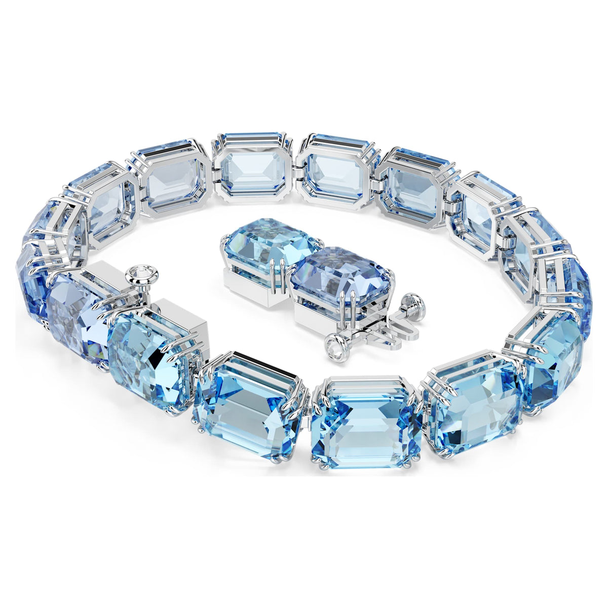 Blue Gradient Octagon Crystal Tennis Bracelet
