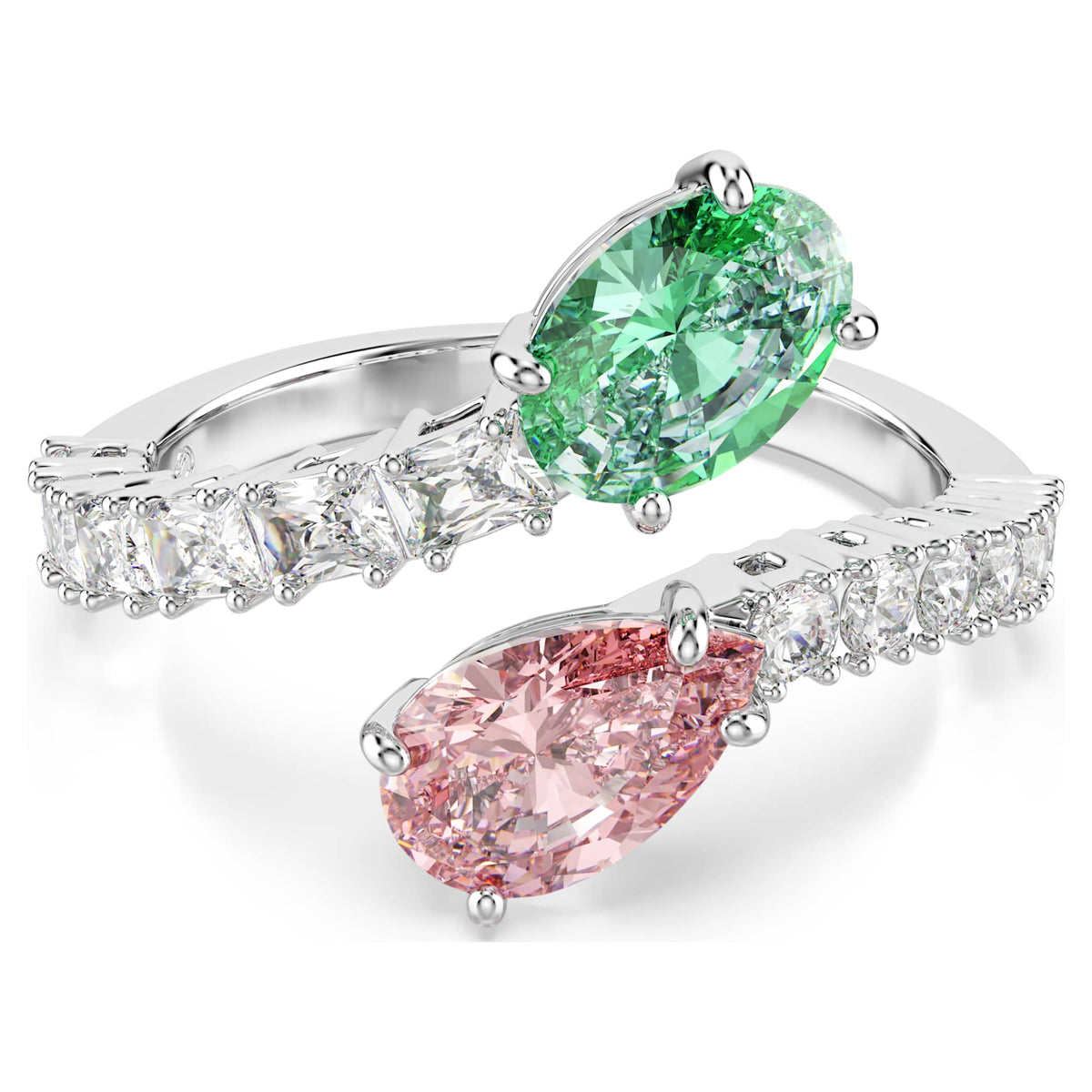 Multicolored Open Ring with Pastel Crystal Accents