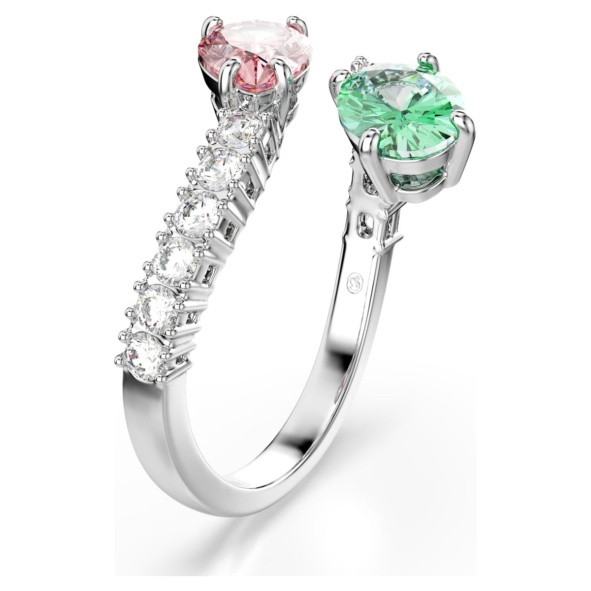 Multicolored Open Ring with Pastel Crystal Accents
