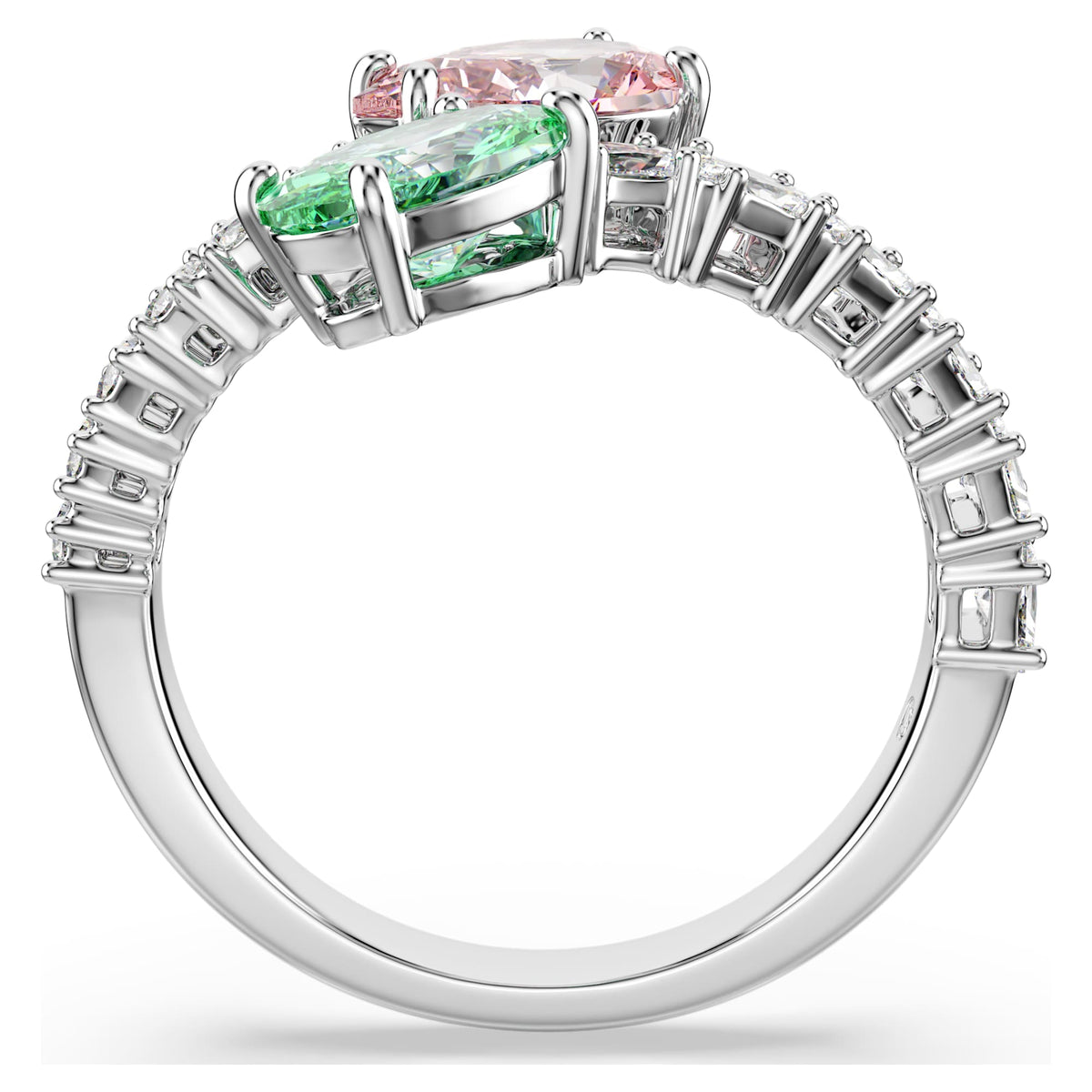 Multicolored Open Ring with Pastel Crystal Accents