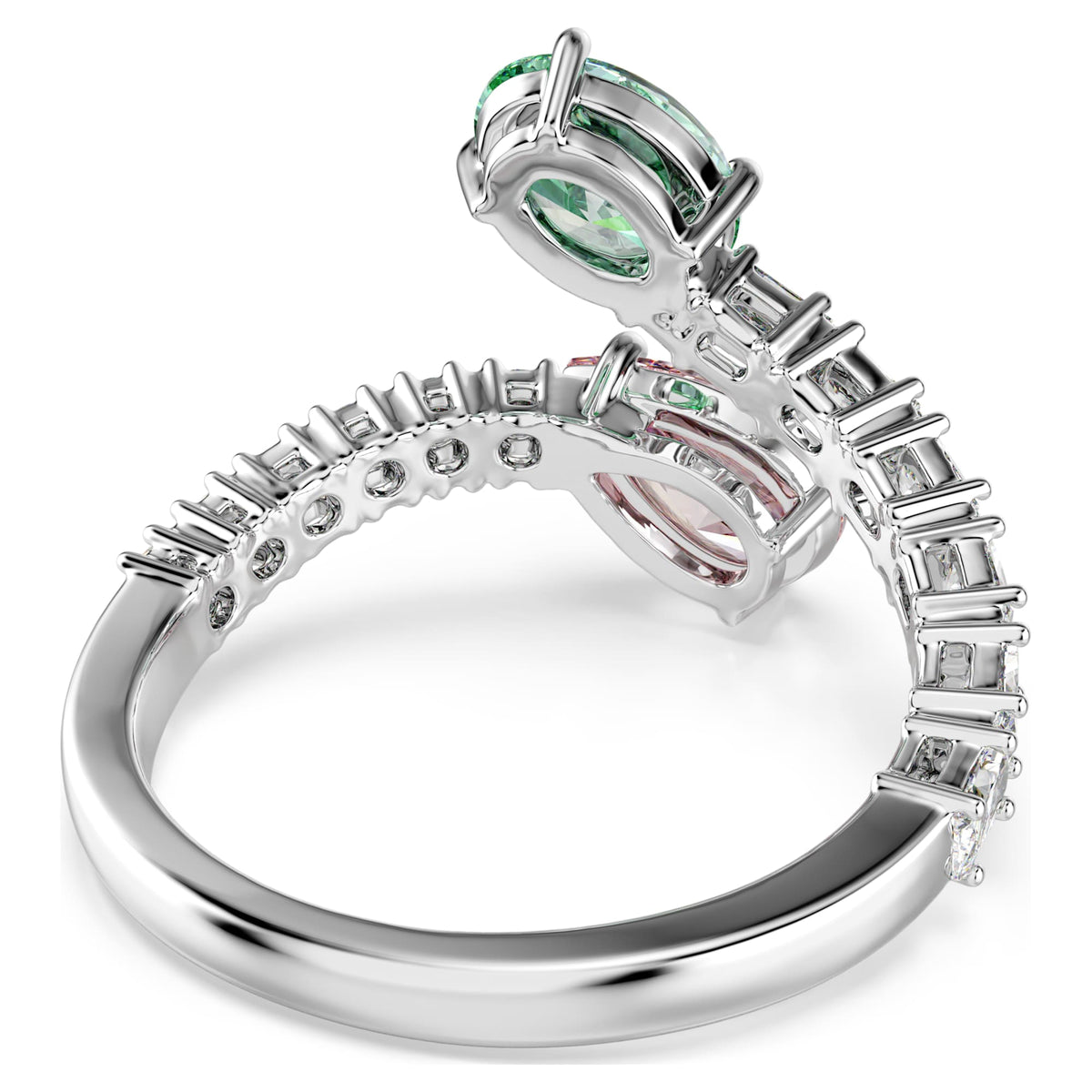Multicolored Open Ring with Pastel Crystal Accents