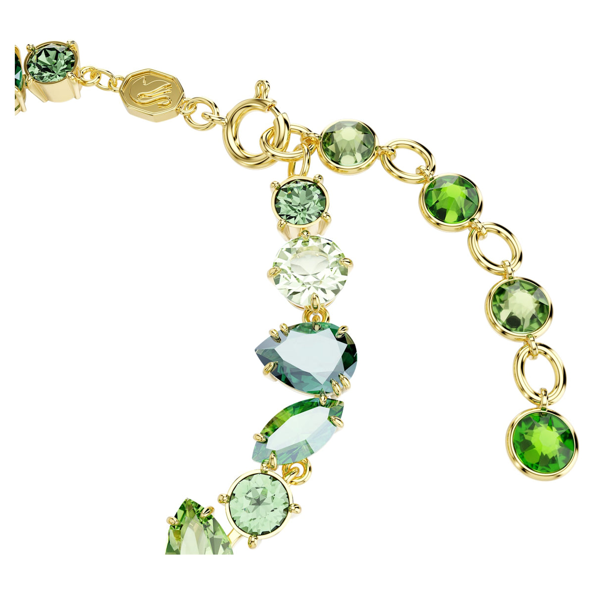 Green Mixed-Cut Crystal Bracelet with 18K Gold Finish