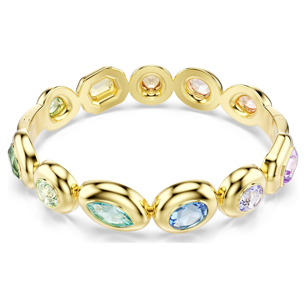 Multicolored Crystal Bangle with 18K Gold Finish