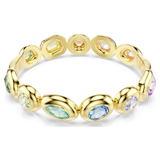 Multicolored Crystal Bangle with 18K Gold Finish