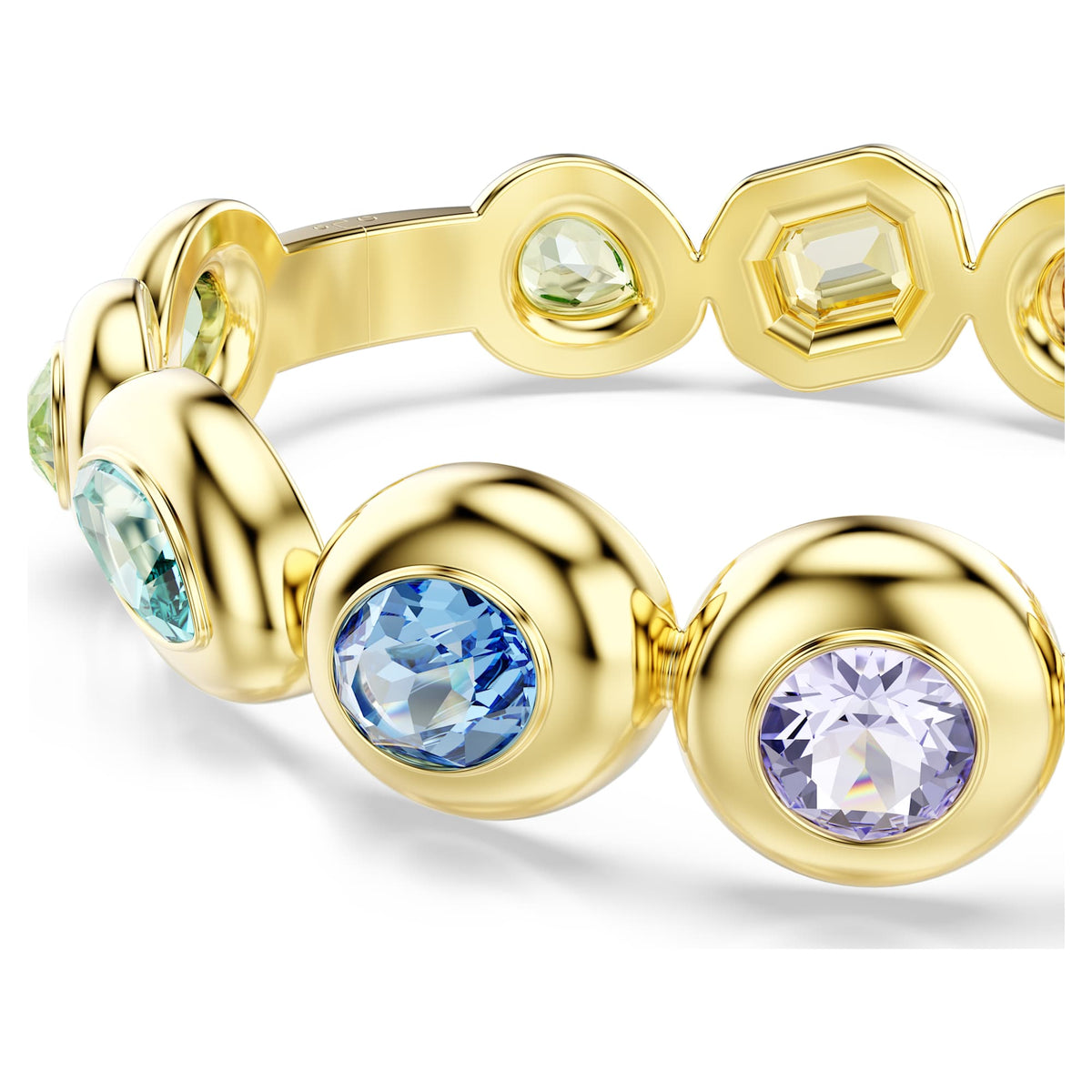 Multicolored Crystal Bangle with 18K Gold Finish