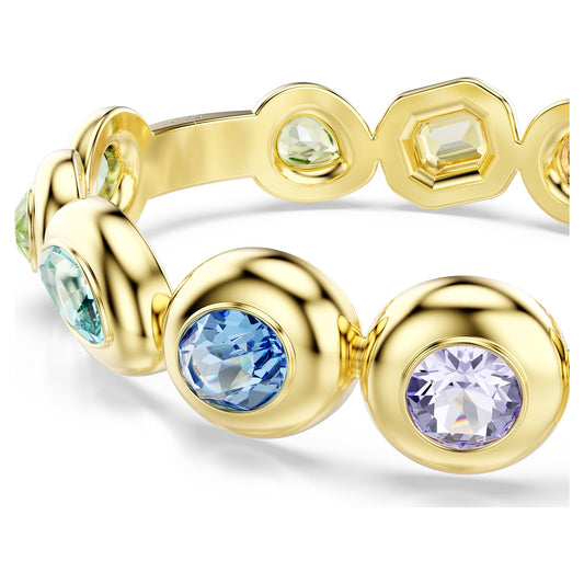 Multicolored Crystal Bangle with 18K Gold Finish