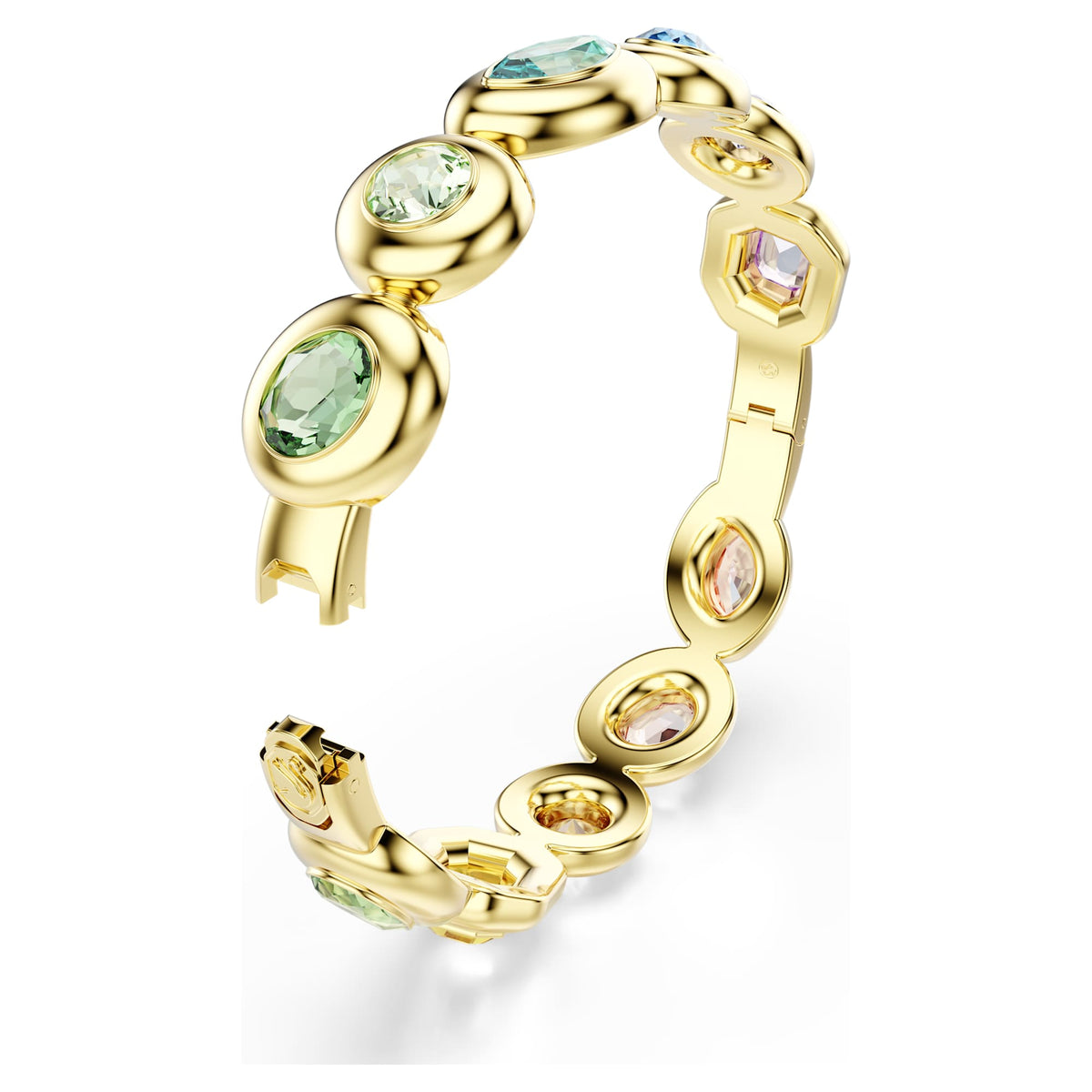 Multicolored Crystal Bangle with 18K Gold Finish