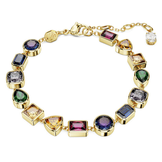 Multicolored Crystal Bracelet with 18K Gold Finish