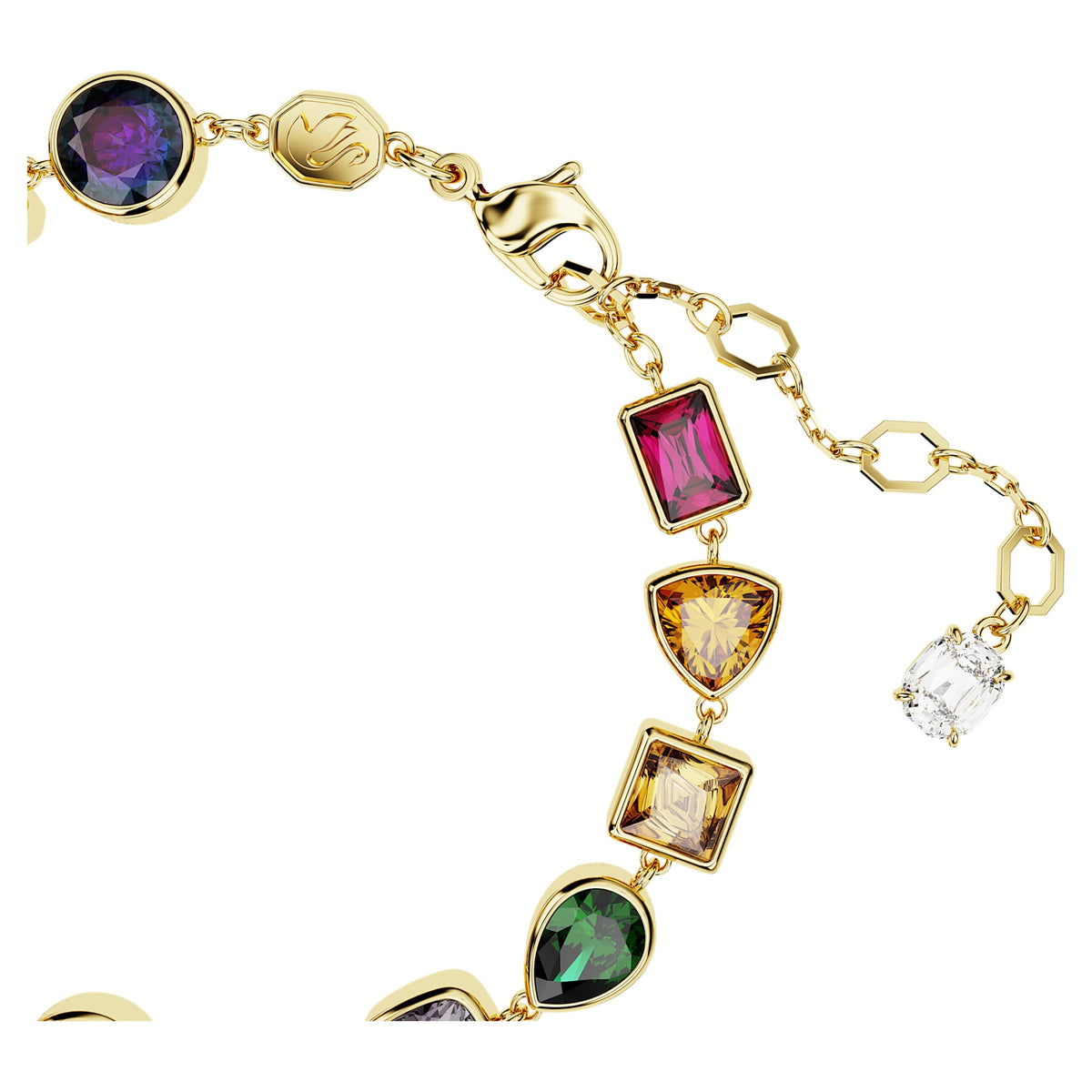 Multicolored Crystal Bracelet with 18K Gold Finish