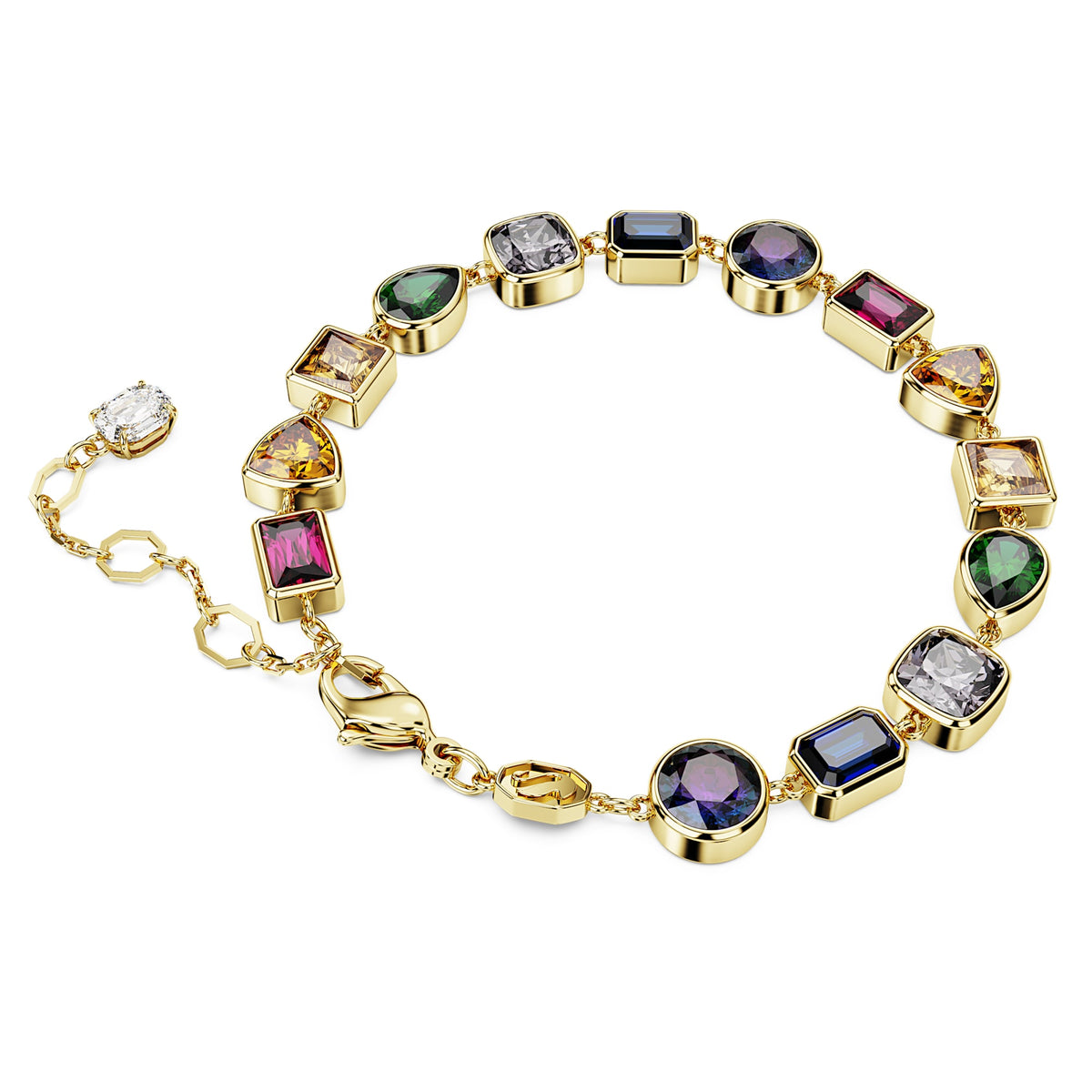 Multicolored Crystal Bracelet with 18K Gold Finish