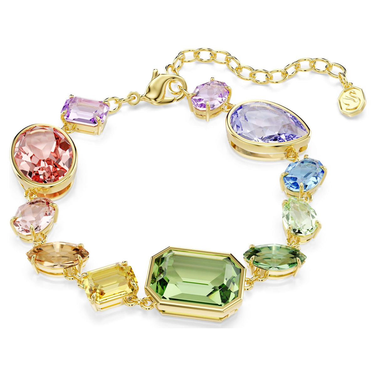 Multicolored Crystal Bracelet with Mixed-Cut Stones