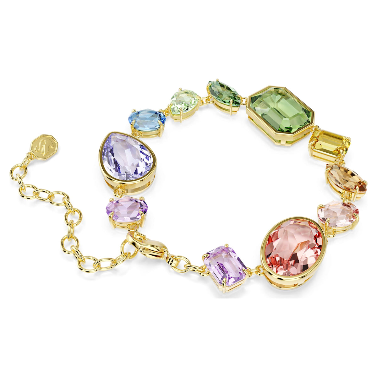 Multicolored Crystal Bracelet with Mixed-Cut Stones