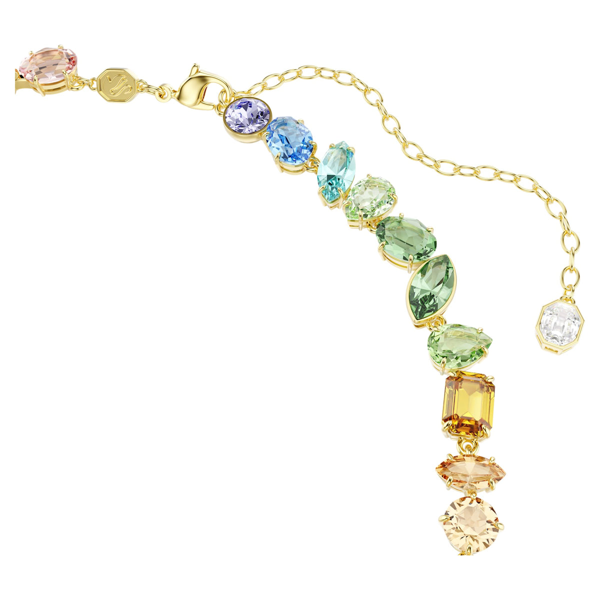 Multicolored Crystal Necklace with Dangling Accents