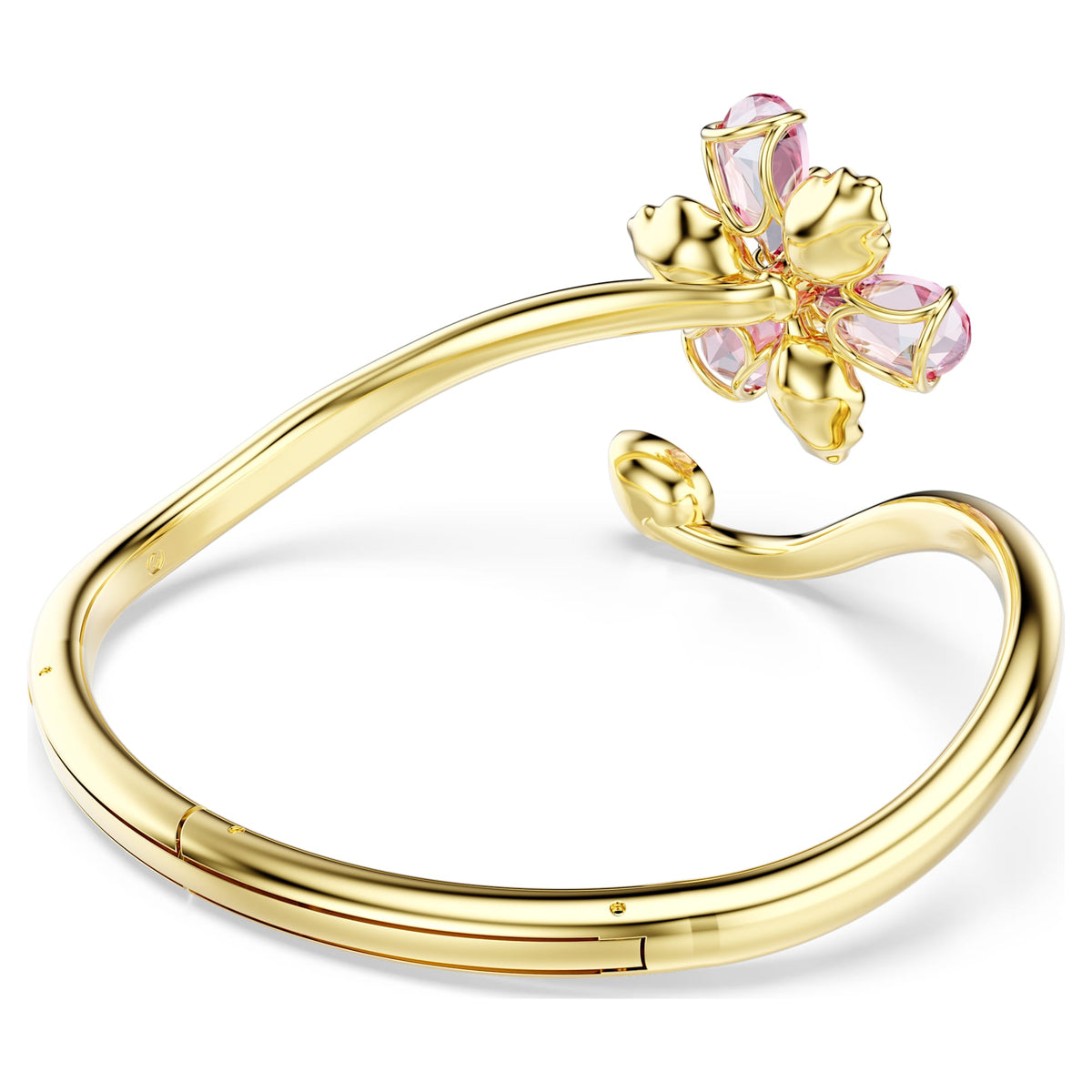 Multicolored Flower Crystal Bangle with 18K Gold Finish
