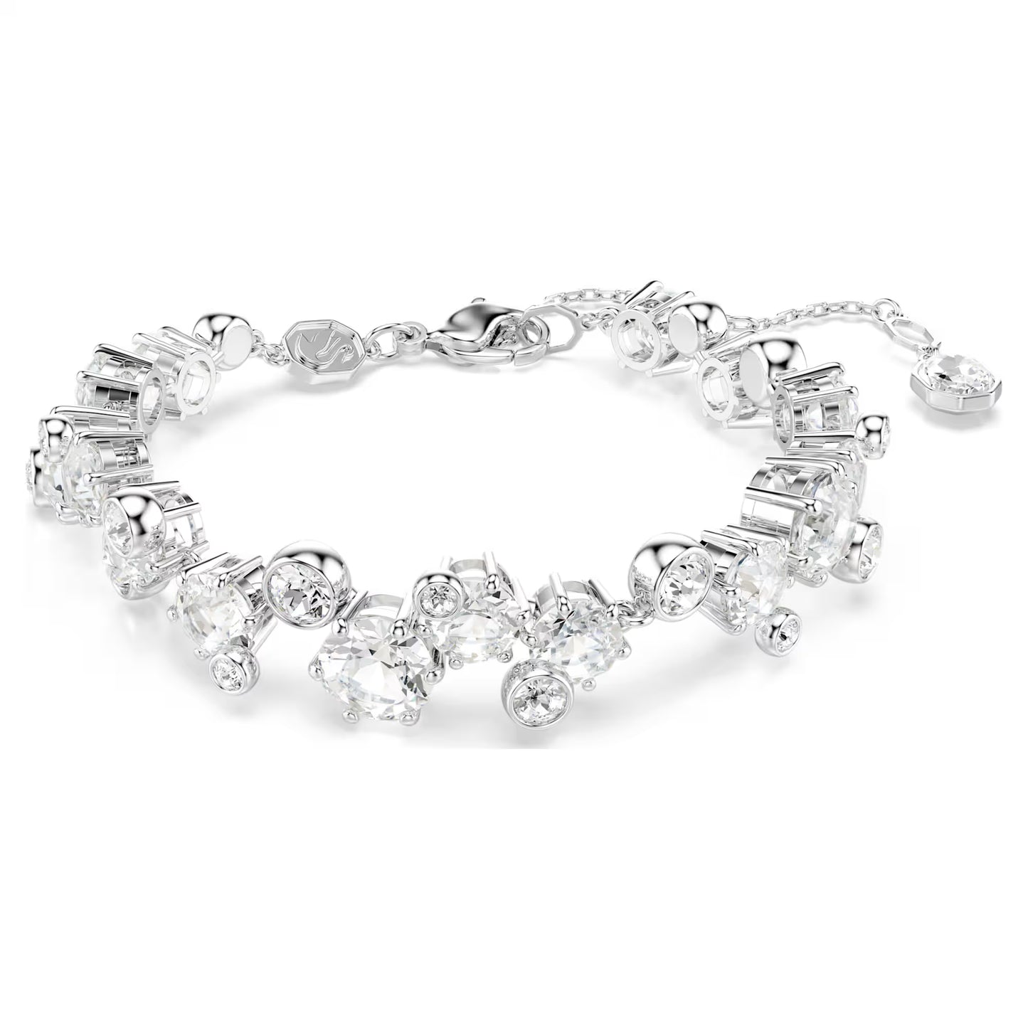 White Mixed Cut Crystal Jewellery Set – Rhodium Plated