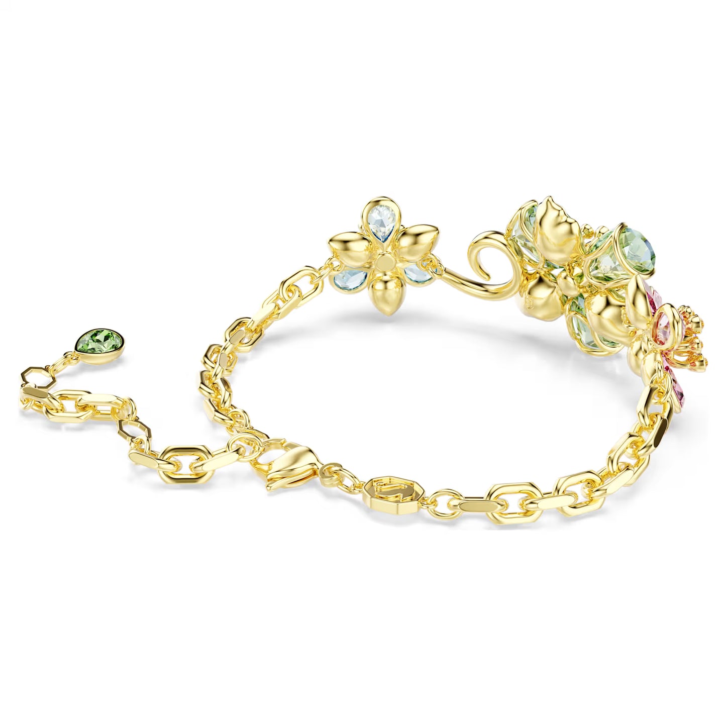 Idyllia Flower Crystal Bracelet – Multicoloured Gold Finish