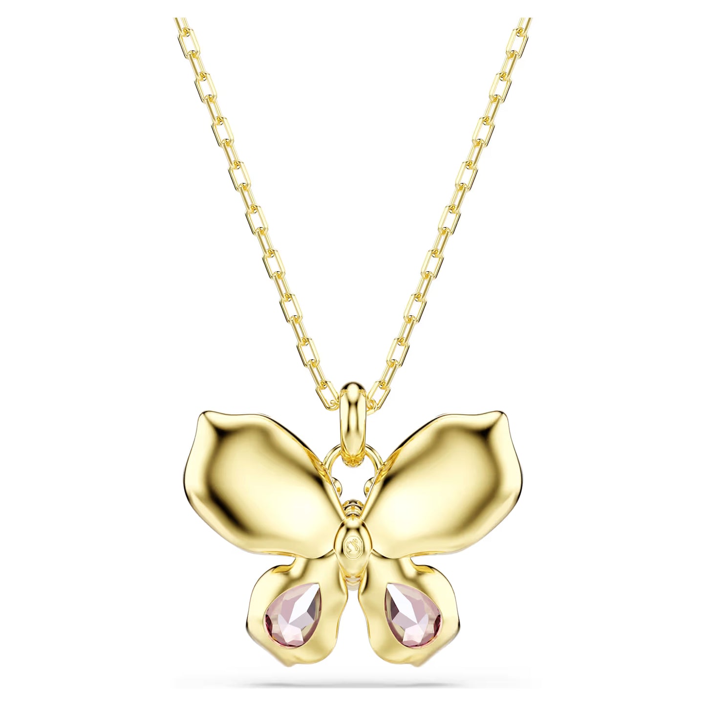 Butterfly Crystal Pendant Necklace – Multicolor Gold Finish