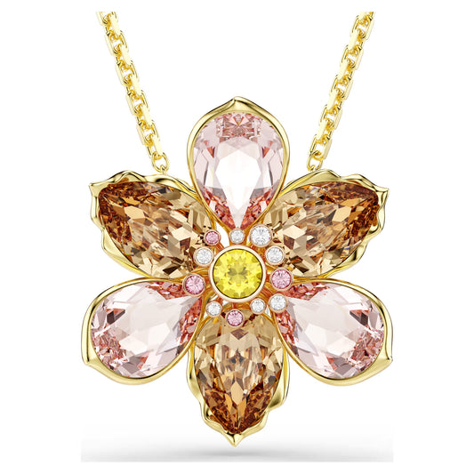 Floral Crystal Pendant & Brooch