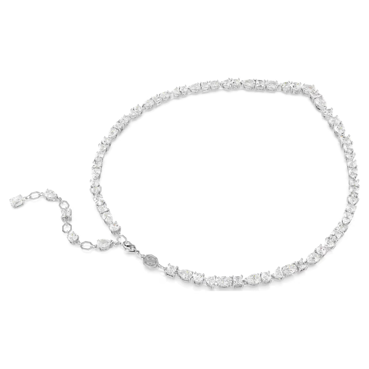 White Mixed Cut Crystal Jewellery Set – Rhodium Plated