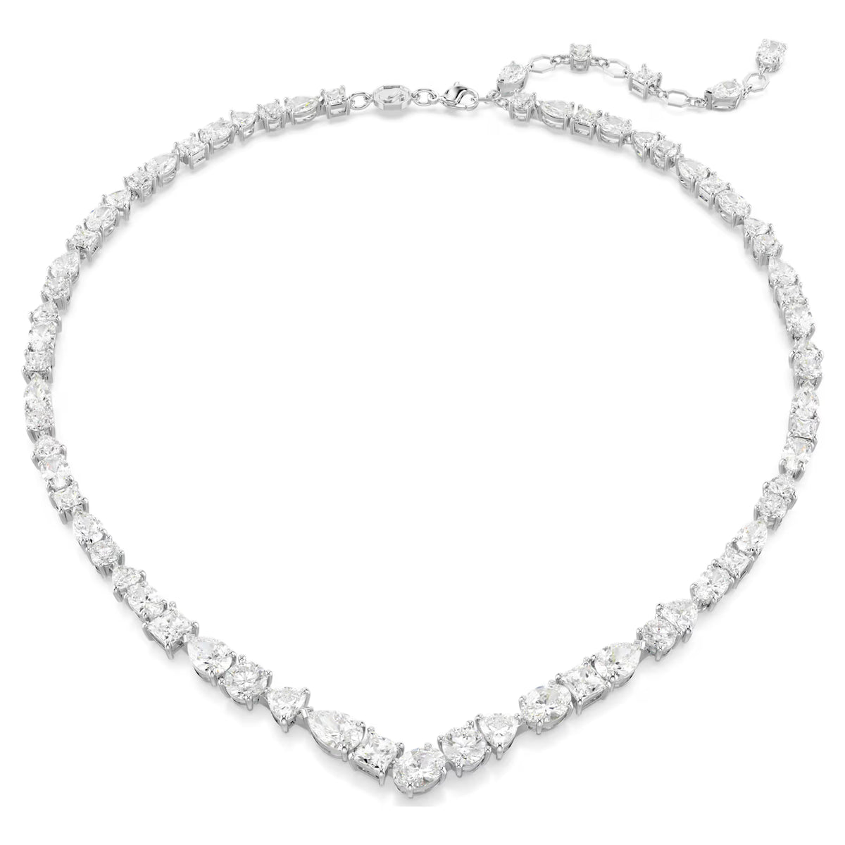White Mixed Cut Crystal Jewellery Set – Rhodium Plated